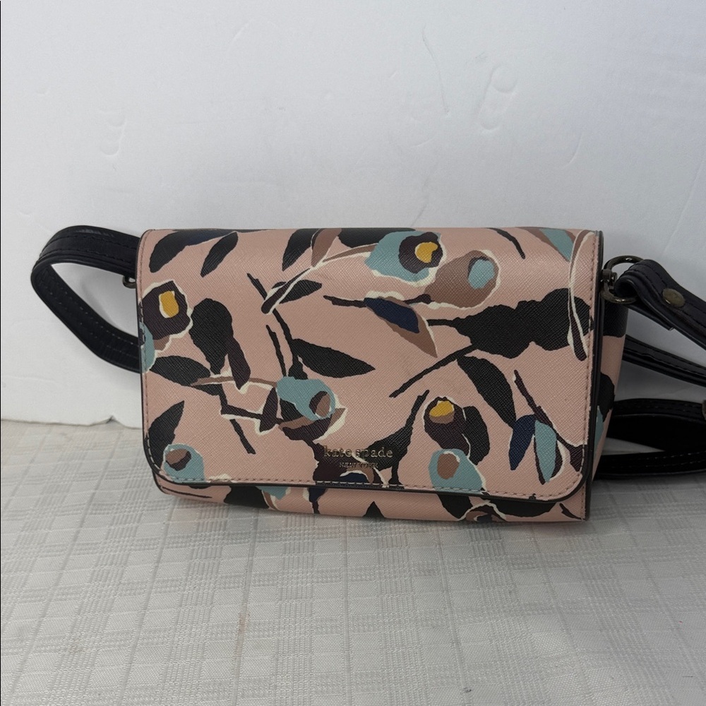 Kate Spade Cameron Paper Rose Saffiano Leather Crossbody Purse Shoulder Bag